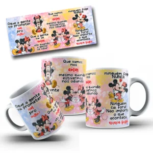 Designs de Caneca com Mickey e Minnie - Arquivos Editáveis