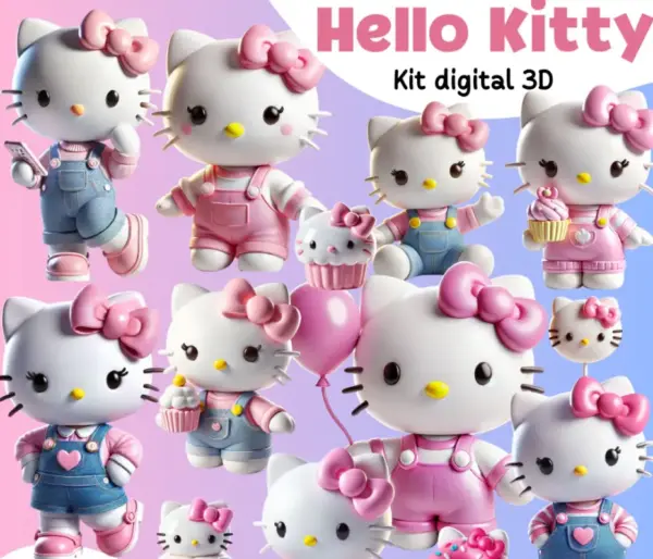 Designs Hello Kitty Png Para Sublimacao E Papelaria Criativa 2