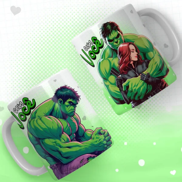 Designs Heróis Românticos para Sublimação em Canecas