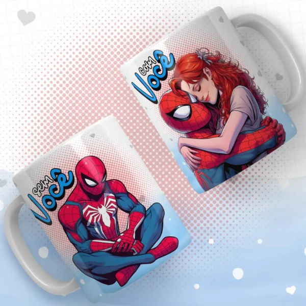 Designs Heróis Românticos para Sublimação em Canecas