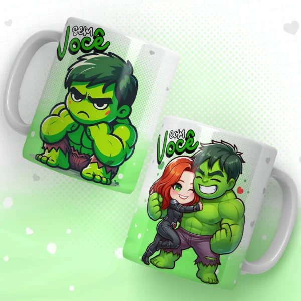 Designs Heróis Românticos para Sublimação em Canecas
