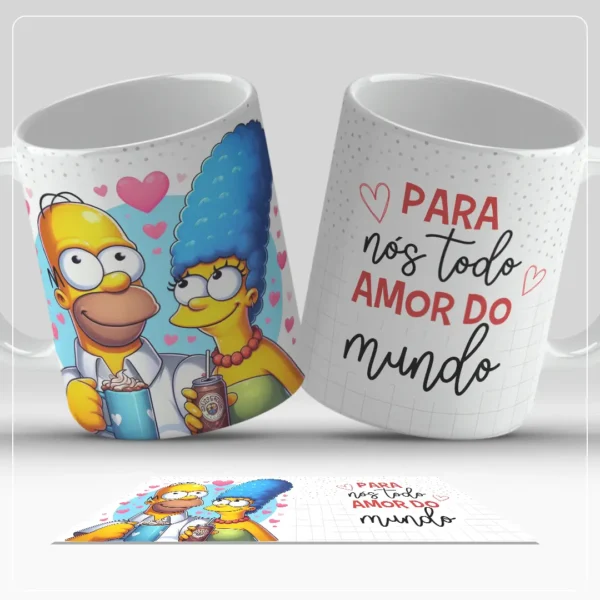 Designs para Canecas de Namorados - Personagens Apaixonados