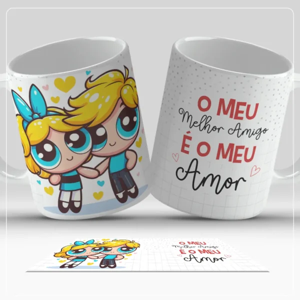 Designs para Canecas de Namorados - Personagens Apaixonados