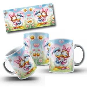 Designs Românticos para Caneca - Personagens em PNG