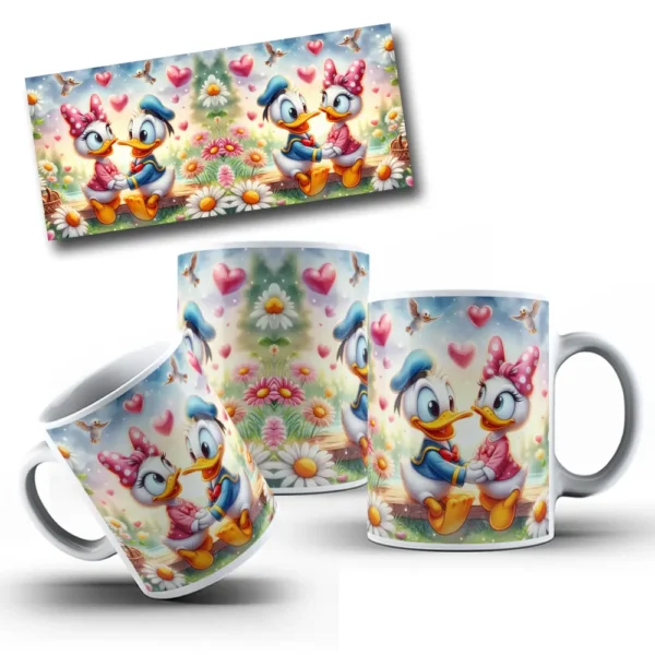 Designs Românticos para Caneca - Personagens em PNG