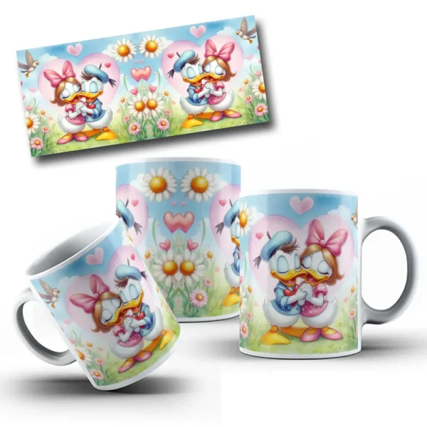 Designs Românticos para Caneca - Personagens em PNG