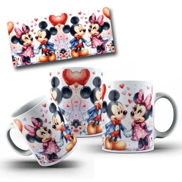 Designs Românticos para Caneca - Personagens em PNG