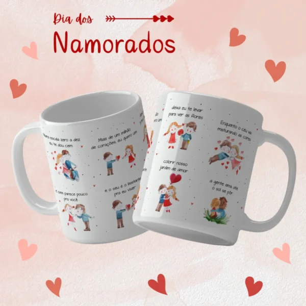 Designs Românticos para Sublimação de Canecas