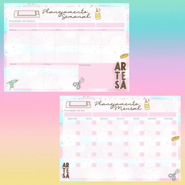 Desk Planner Artesã Papelaria - Arquivo Digital