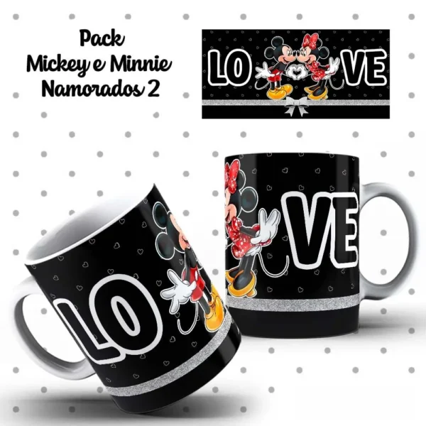 Dia dos Namorados com Mickey e Minnie - Artes p/ Sublimação