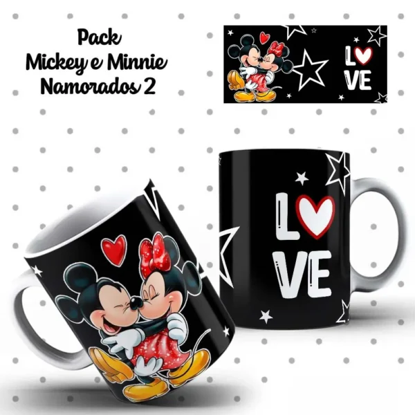 Dia dos Namorados com Mickey e Minnie - Artes p/ Sublimação