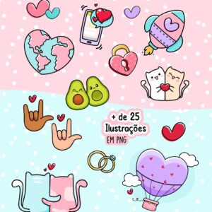 Dia Dos Namorados Flork Kit Digital Pack Artes +150 Arquivos