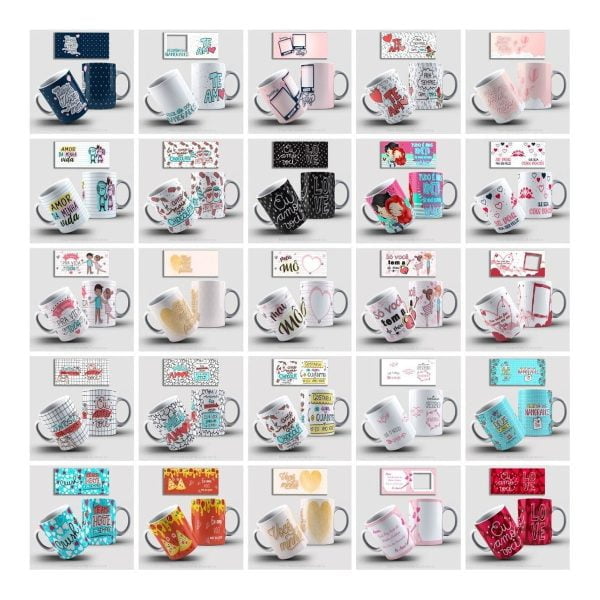 Dia Dos Namorados Pack Artes Caneca +500 Arquivos Sublimação