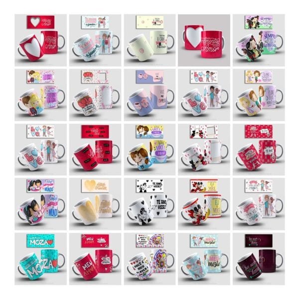 Dia Dos Namorados Pack Artes Caneca +500 Arquivos Sublimação