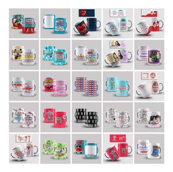 Dia Dos Namorados Pack Artes Caneca +500 Arquivos Sublimação