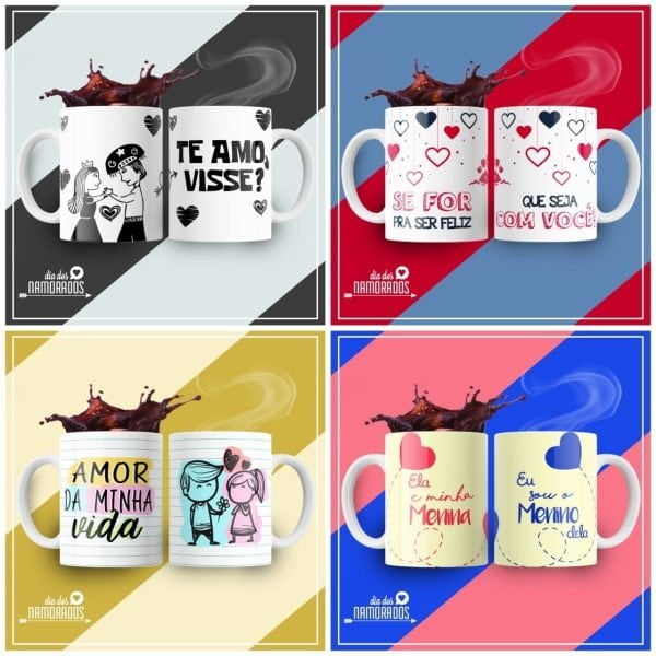 Dia Dos Namorados Pack Artes Caneca +500 Arquivos Sublimação
