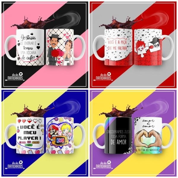 Dia Dos Namorados Pack Artes Caneca +500 Arquivos Sublimação