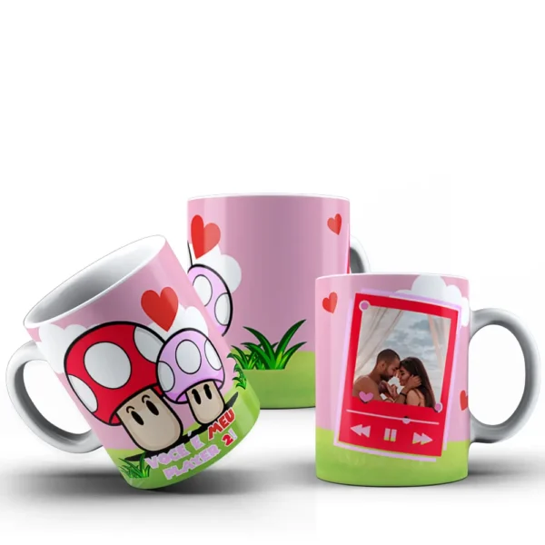 Dia dos Namorados Super Mario - 10 Designs para Caneca