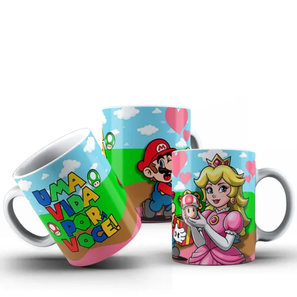 Dia dos Namorados Super Mario - 10 Designs para Caneca