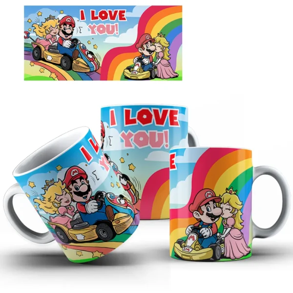 Dia dos Namorados Super Mario - 10 Designs para Caneca