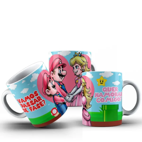 Dia dos Namorados Super Mario - 10 Designs para Caneca