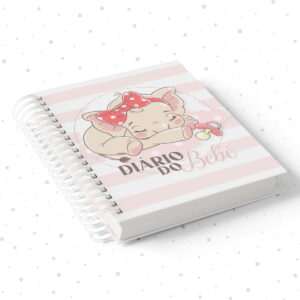 diario do bebe rosa cha para editar com 120 paginas