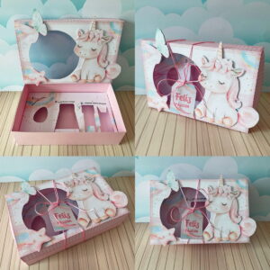 embalagem mini confeiteiro unicornio arquivo para corte