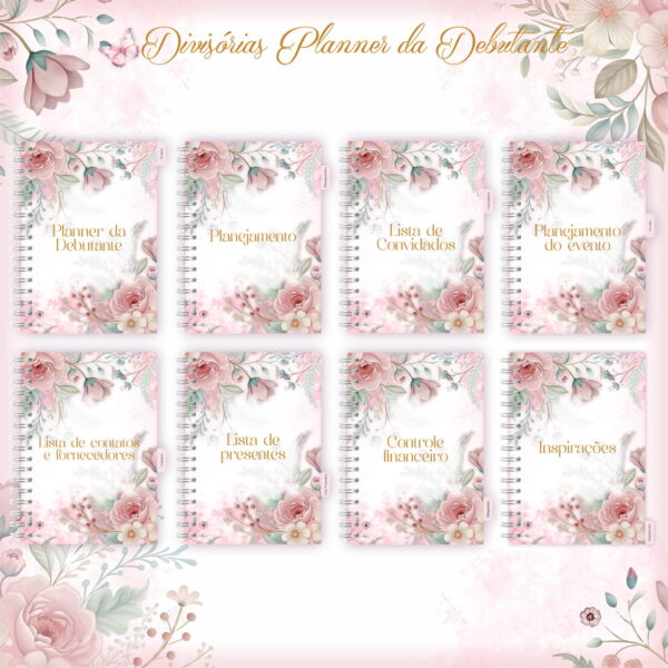 Encadernação 15 Anos Debutante Floral - Arquivo Digital