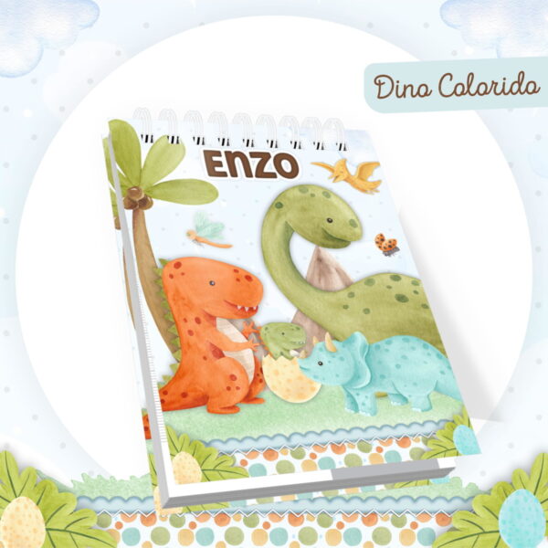 Encadernação Baby Dino Colorido - Arquivo Digital