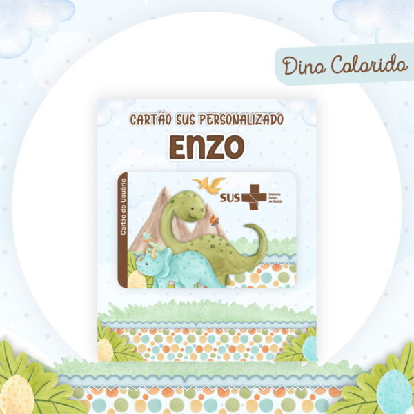 Encadernação Baby Dino Colorido - Arquivo Digital