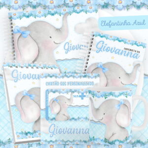 Encadernação Baby Elefantinha Azul - Arquivo Digital