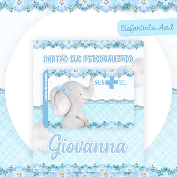 Encadernação Baby Elefantinha Azul - Arquivo Digital