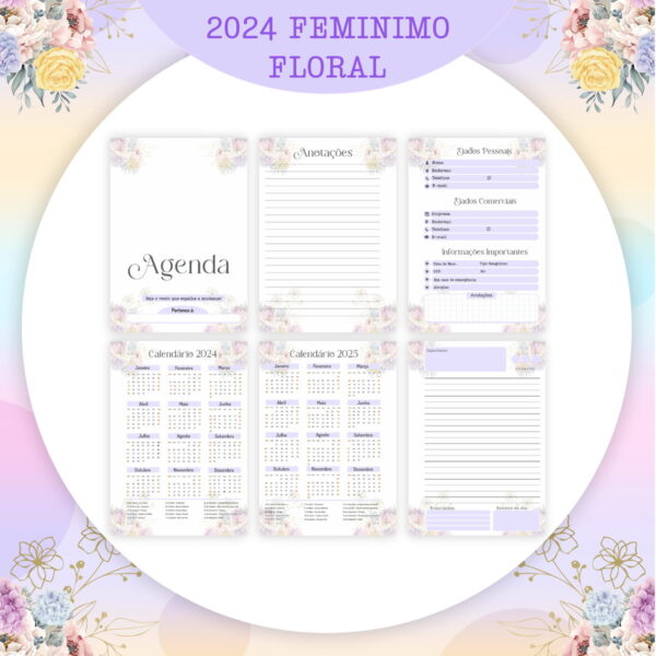 Encadernação Feminina Roxa 2024 - Arquivo Digital