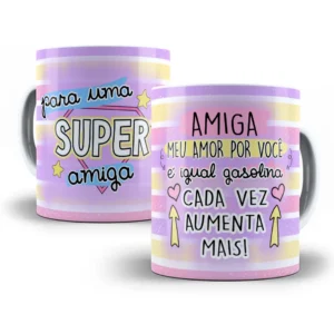 Estampa Caneca Amiga Querida em Tons Delicados