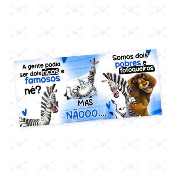 Estampa Caneca Amigos Pobres e Fofoqueiros Madagascar Png