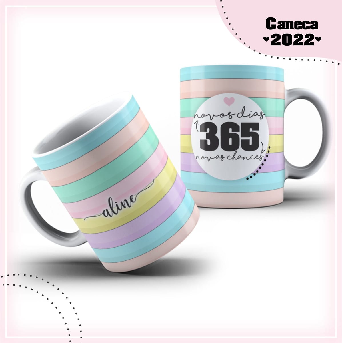 Estampa Caneca Ano Novo para Sublimação com 10 Artes 3 Estampa Caneca Ano Novo para Sublimação com 10 Artes - Imagem 3