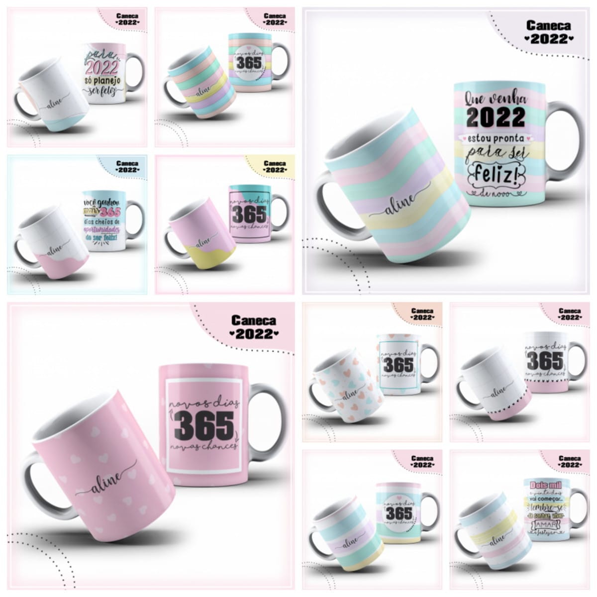 Estampa Caneca Ano Novo para Sublimação com 10 Artes 4 Estampa Caneca Ano Novo para Sublimação com 10 Artes - Imagem 4