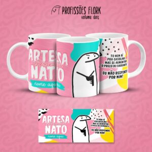 Estampa Caneca Artesanato Flork Frase Profissão em Jpg