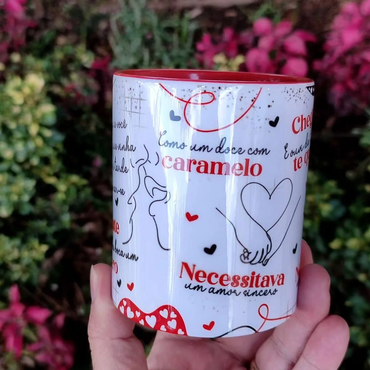 Estampa Caneca Chegaste Dia dos Namorados Roberto Carlos 2 Estampa Caneca Chegaste Dia dos Namorados Roberto Carlos