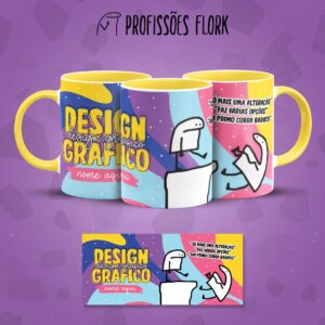 Estampa Caneca Design Gráfico Flork Frase Profissão em Jpg