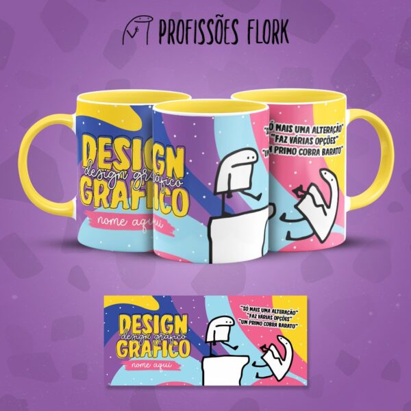 Estampa Caneca Design Gráfico Flork Frase Profissão em Jpg