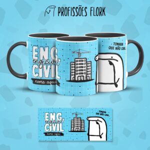 Estampa Caneca Engenharia Civil Flork Frase Profissão em Jpg