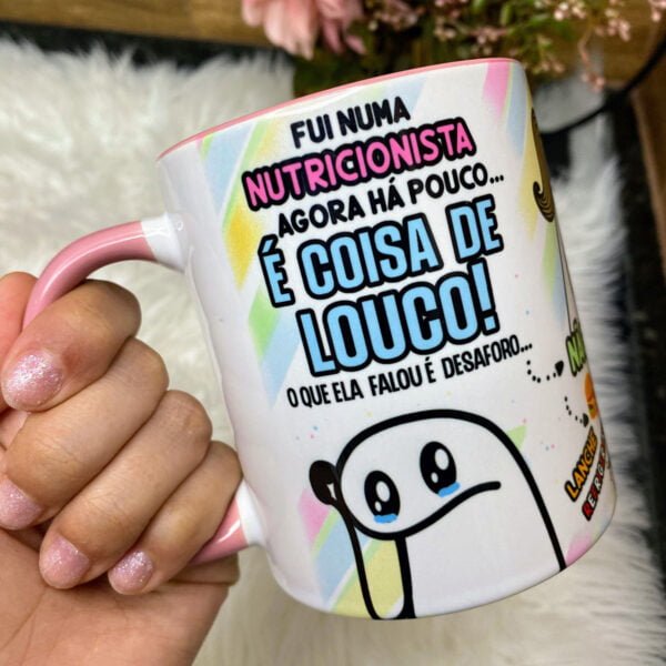 Estampa Caneca Flork Nutricionista Dieta É coisa de Louco