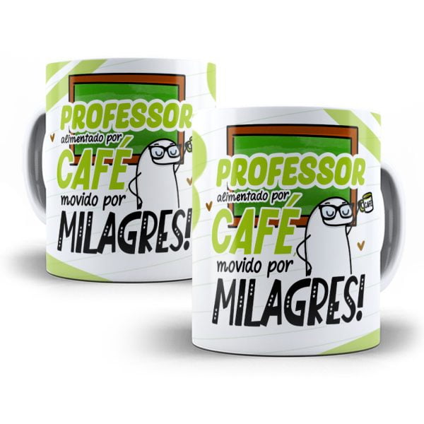 Estampa Caneca Flork Professor Alimentado Por Café Png