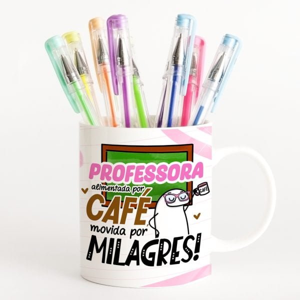 Estampa Caneca Flork Professor Alimentado Por Café Png