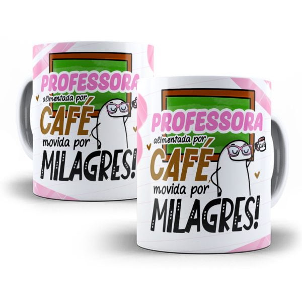 Estampa Caneca Flork Professor Alimentado Por Café Png