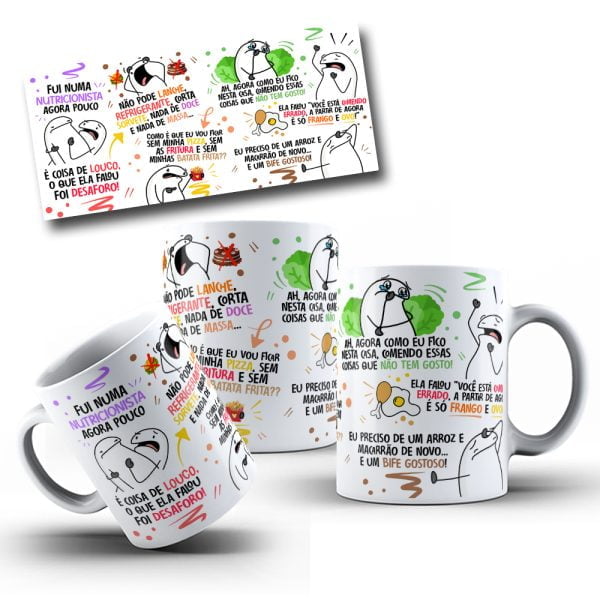 Estampa Caneca Fui na Nutricionista Agora Pouco Flork Png