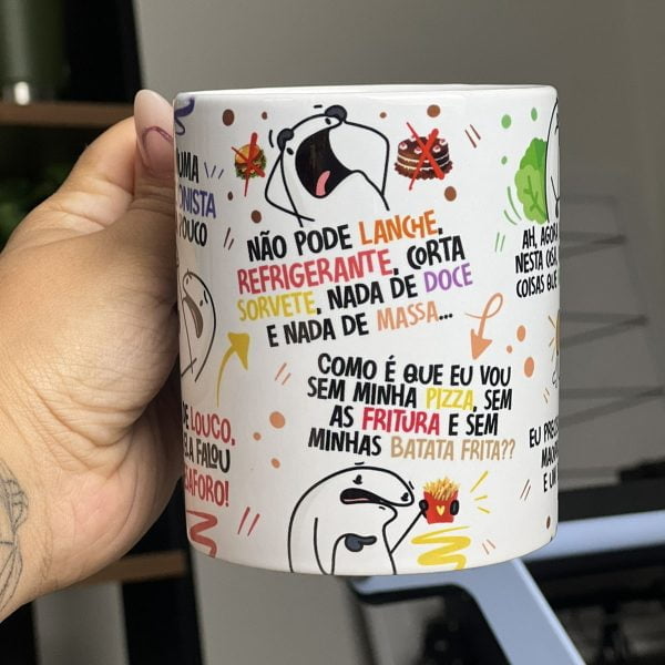 Estampa Caneca Fui na Nutricionista Agora Pouco Flork Png