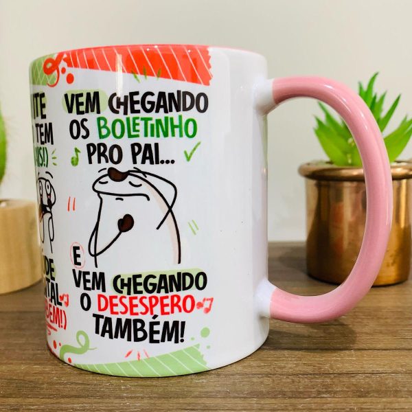 Estampa Caneca Fui Passando Crédito Esqueci a Fatura Laranja