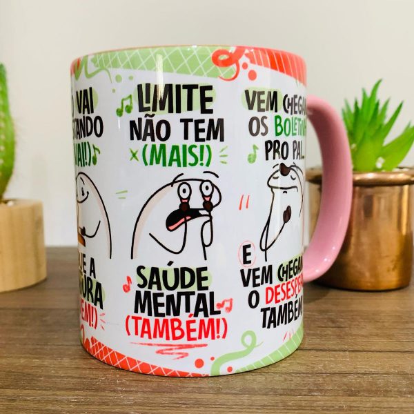 Estampa Caneca Fui Passando Crédito Esqueci a Fatura Laranja